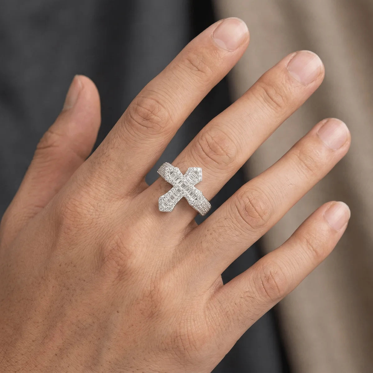 Moissanite Cross Ring