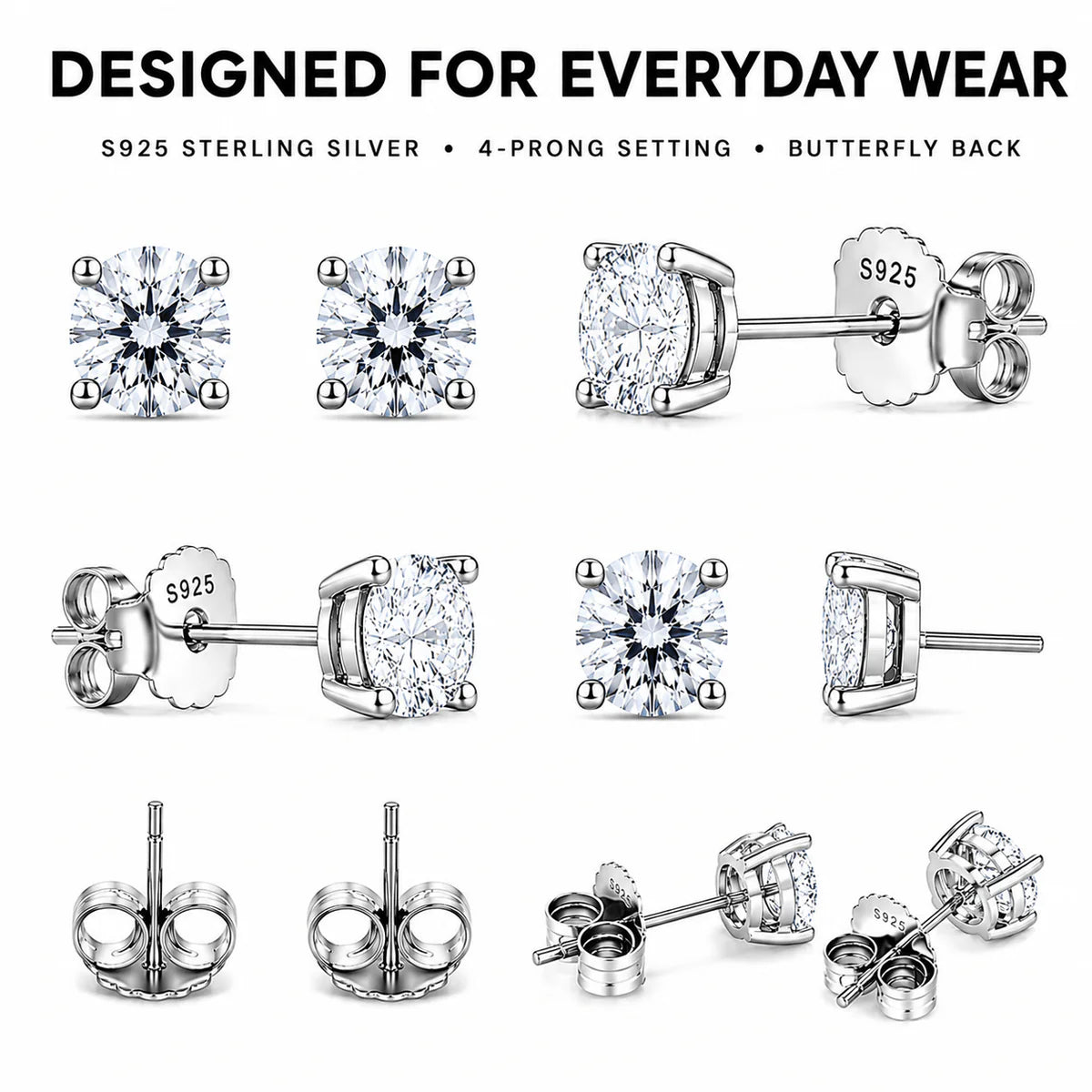 Moissanite Stud Earrings