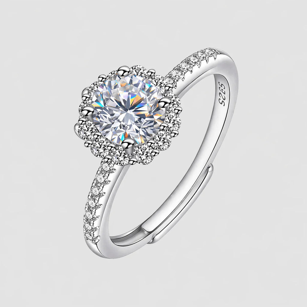 Moissanite Halo Ring