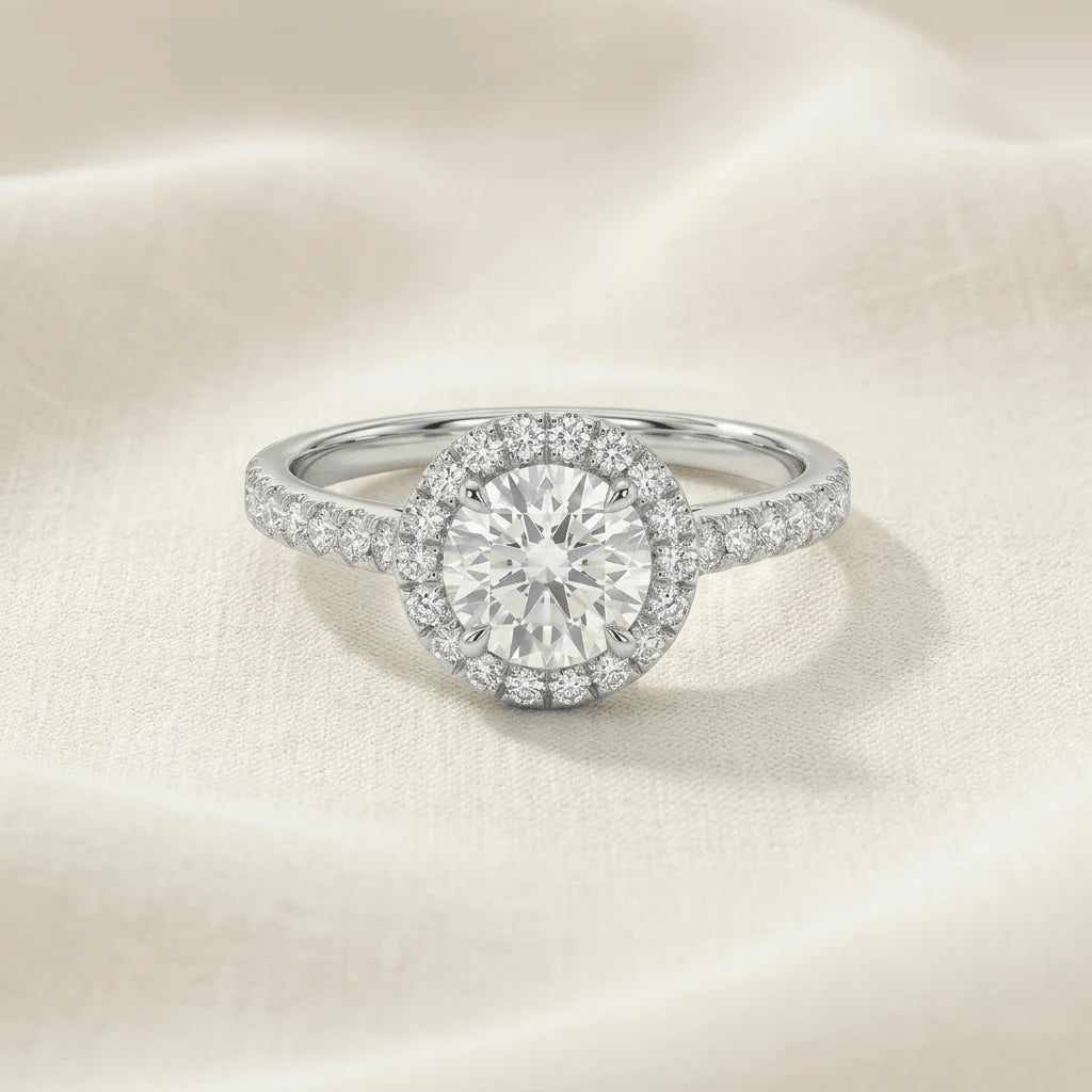 Moissanite Halo Ring