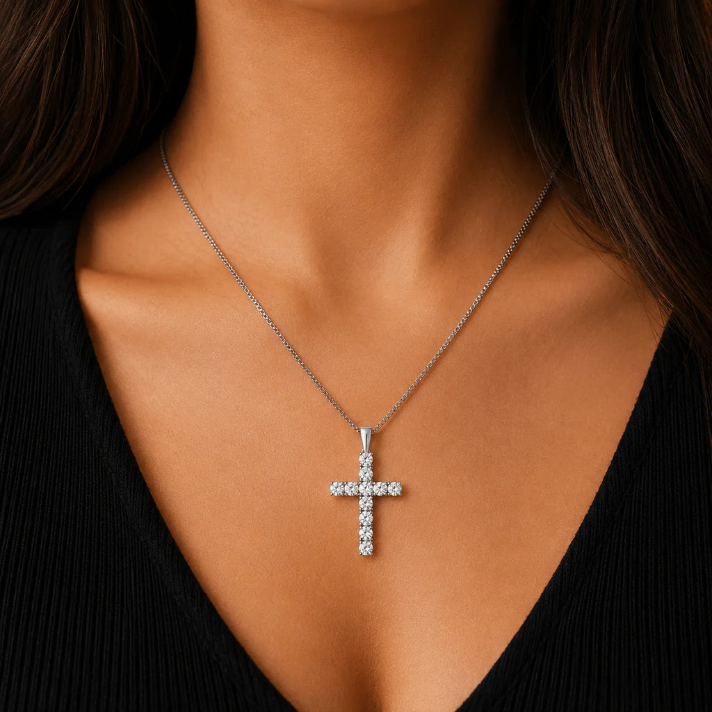 Moissanite Cross Necklace