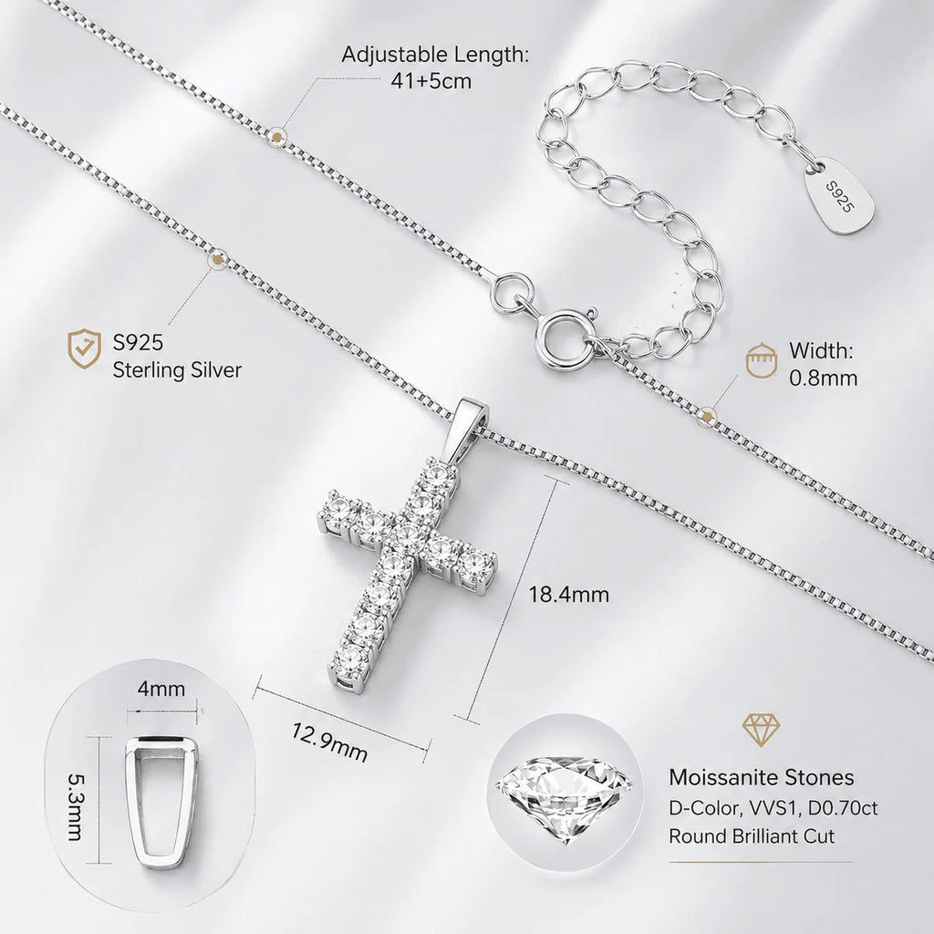 Moissanite Cross Necklace