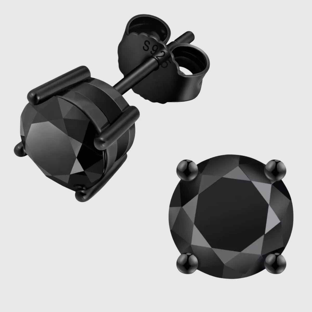 Black Moissanite Stud Earrings