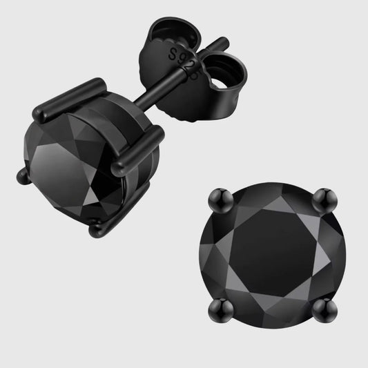 Black Moissanite Stud Earrings