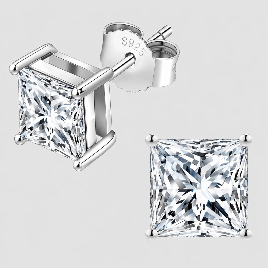 Princess Cut Moissanite Earrings
