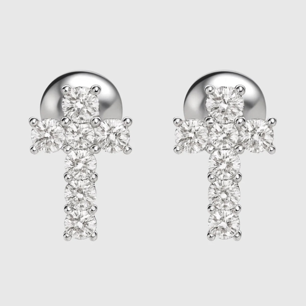 Moissanite Cross Earrings