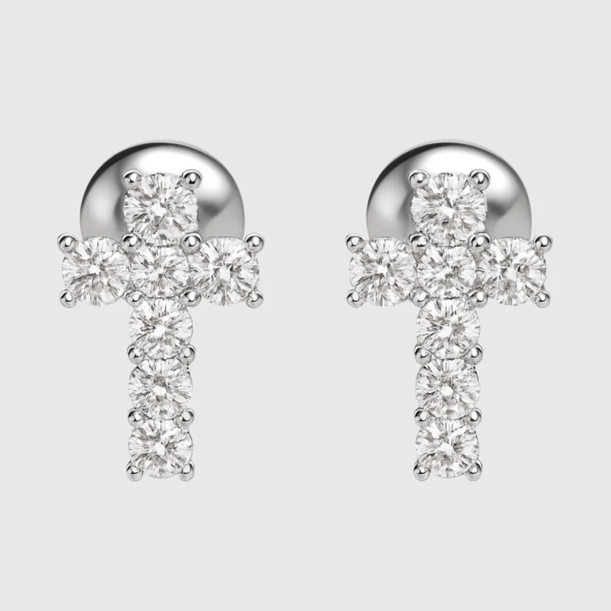 Moissanite Cross Earrings