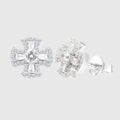 Moissanite Cross Stud Earrings