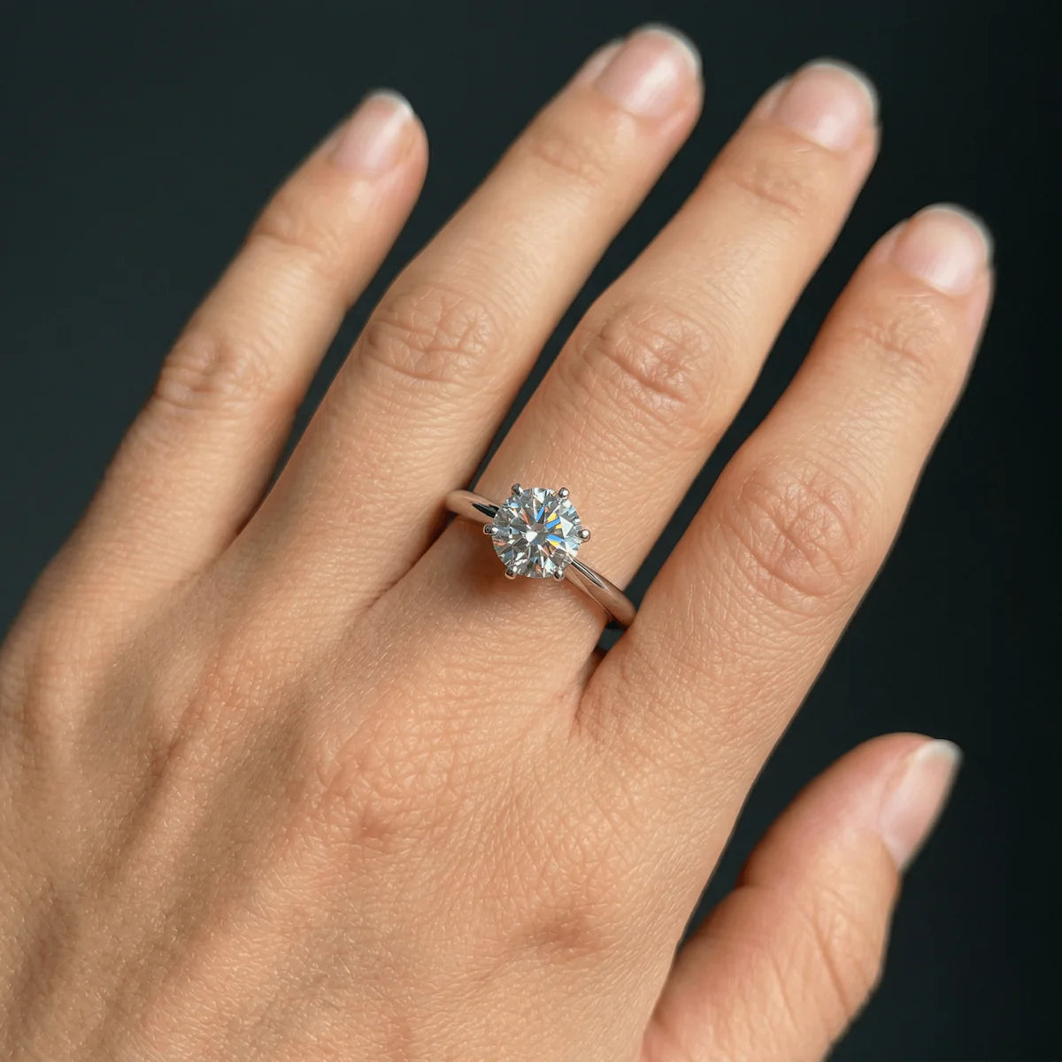 Moissanite Stud Ring