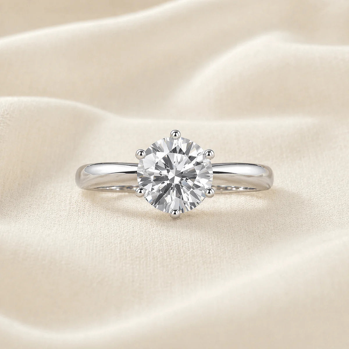 Moissanite Stud Ring