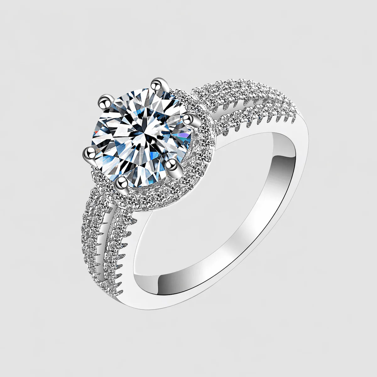 Moissanite Triple Row Ring