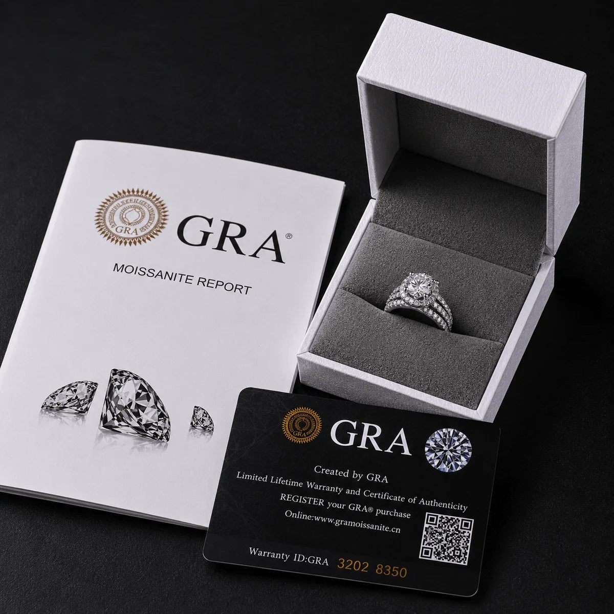 Moissanite Triple Row Ring