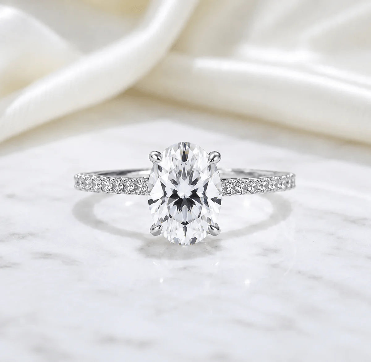 Moissanite Oval Ring