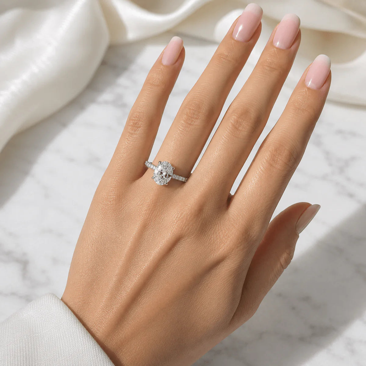Moissanite Oval Ring