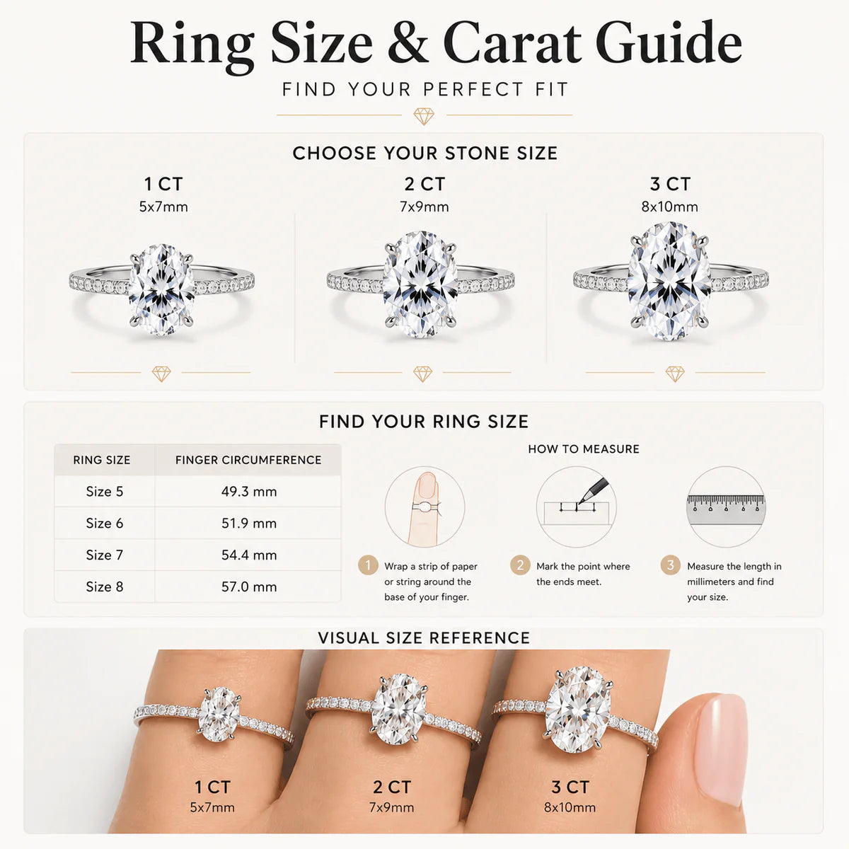 Moissanite Oval Ring