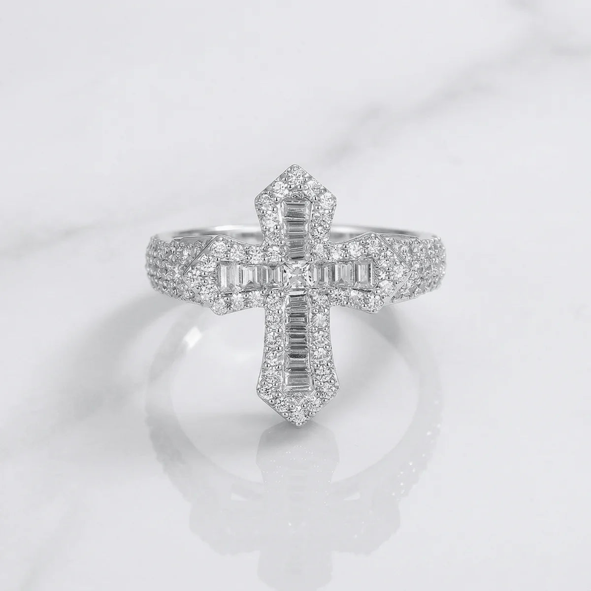 Moissanite Cross Ring