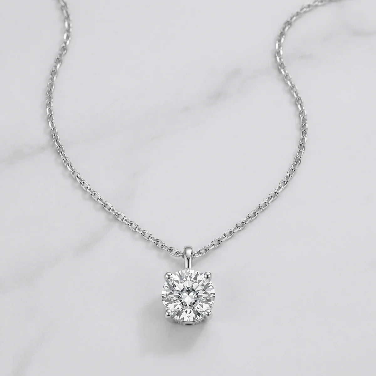 Moissanite Stud Necklace